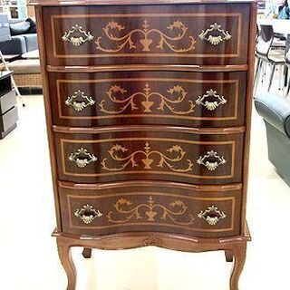 札幌市/清田区 イタリア製 4段チェスト 象嵌 ヨーロピアン 猫脚