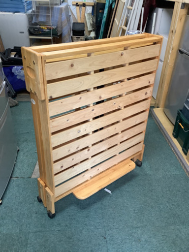 【リサイクルサービス八光　田上店　20％OFFキャンペーン】折りたたみひのきスノコベッド ロータイプ シングル