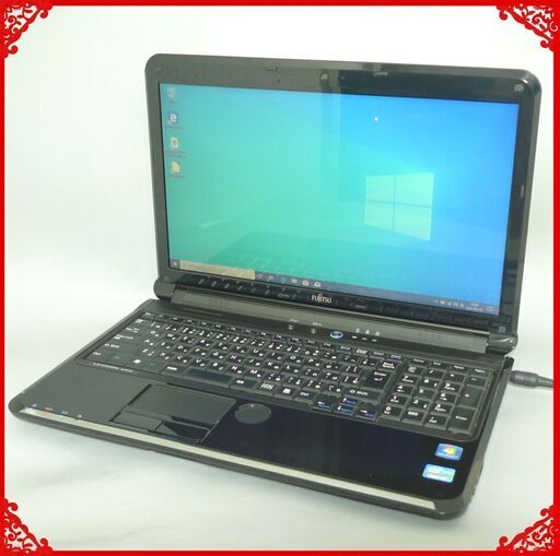 ノートパソコン 中古動作良品 Windows10 15.6型 富士通 AH54/D Core i3 4GB 500G DVDRW 無線LAN webカメラ LibreOffice済 即使用可能