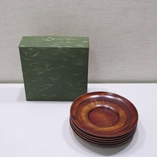 jtp-0400　未使用品　木製　茶托　5枚セット　茶器　煎茶道...
