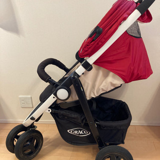 【受渡決定しました】グレコ　シティトレック　レッド　三輪ベビーカー　usedの画像