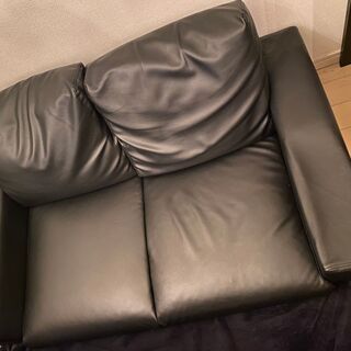 ローソファー 2人掛け ブラック