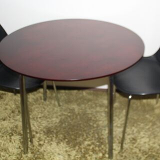 NITORI丸型テーブル＆イタリア製BONTEMPI CASAダイニング3点セット直径90cm