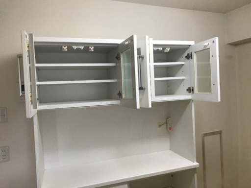 値下げ⭐︎【直接引取歓迎】上下分割式　120cm幅キッチンボード　白