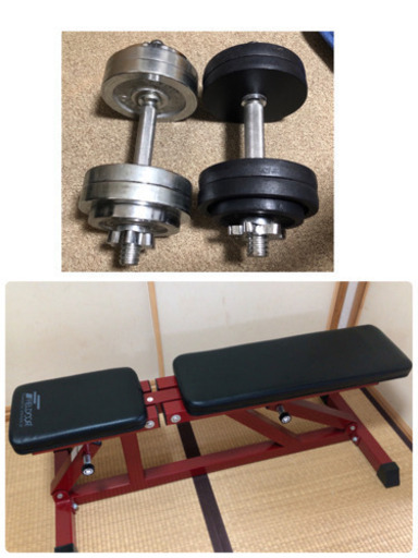 トレーニングベンチ & ダンベル15K(2個)