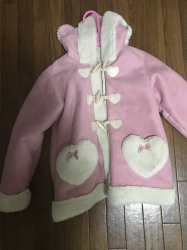 axes femme Kids うさ耳コート ピンク 140cm