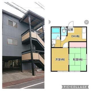決まりました!2DK水道込!大家直!駐車場屋根つき【ジモティー限...