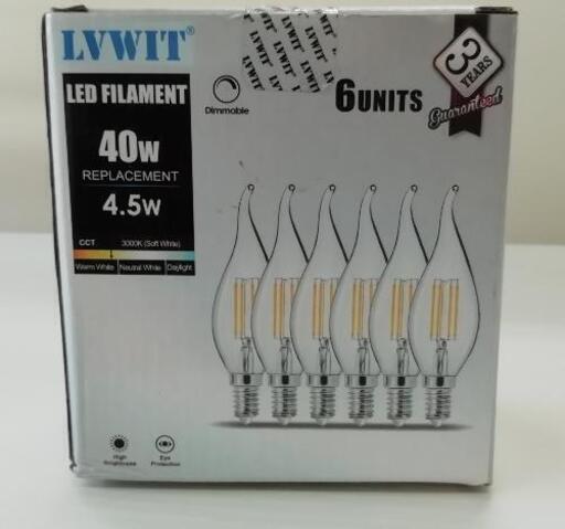 038◇開封済未使用◇LED電球 燭炎電球 シャンデリア E26口金