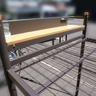 --お取引中--YAMAZEN/山善 宮付きロフトベッド HML2-1021 ダークブラウン ベッド下140cm シングルサイズ 中古【USED】の画像