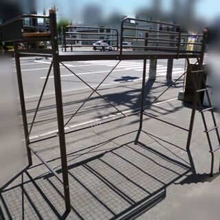 --お取引中--YAMAZEN/山善 宮付きロフトベッド HML2-1021 ダークブラウン ベッド下140cm シングルサイズ 中古【USED】の画像