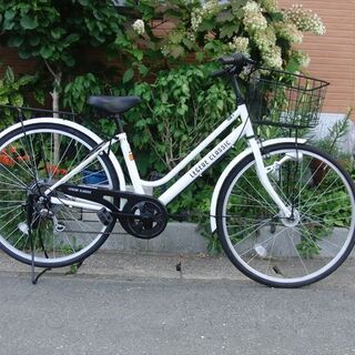 中古自転車　山形市　天童市　ママチャリ　26インチ6段変速　LEDオートライト★新品はチェーンプロテクター　自転車整備士が整備