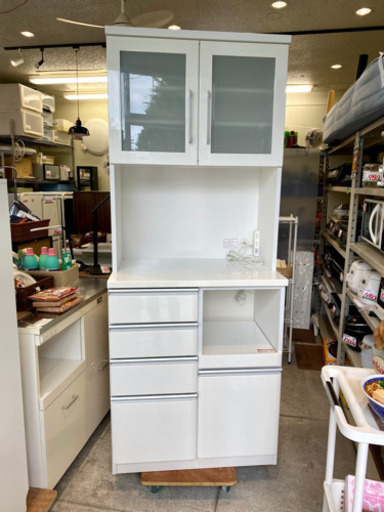 食器棚 キッチンボード レンジ台 カップボード 幅80