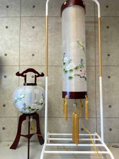 【美品】お盆　ウカイ印　ちょうちん　吊り提灯&回転提灯セット　アサノ