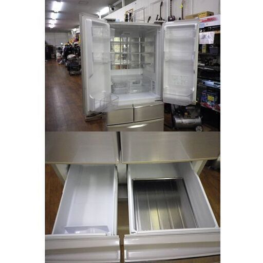 冷蔵庫 465L 2011年製 SHARP SU-XF47W-N 両開き フレンチドア プラズマクラスター 400Lクラス 大型冷蔵庫