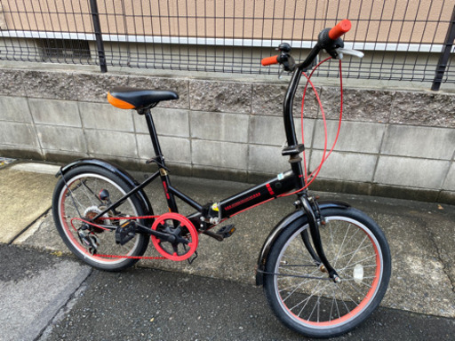 【タイヤ新品】20インチ　折りたたみ自転車　6段　ブラック