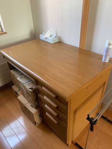 木製デスク　机　木目調　ブラウン　学習机