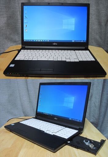 富士通 LIFEBOOK　 A577RX /Win10Pro64bit第7世代CPU/i5-7300U2.60GHｚ/2.70GHｚ/メモリ8Ｇ/新品SSD240G/内臓無線LAN/外付けWebカメラ付属/office2019/DVD-RW/本体傷有り