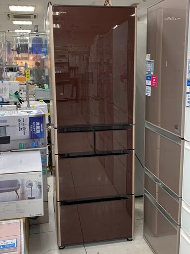 ６ヶ月間動作保証付き　HITACHI　５ドア冷蔵庫　真空チルド　501L　2017年製　（トレファク南柏店」）
