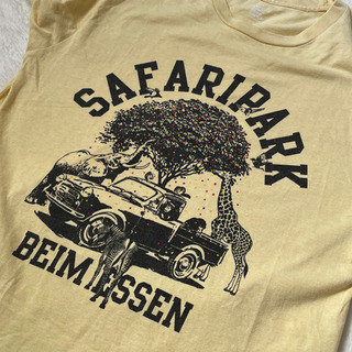 グラニフ graniph Tシャツ  プリント サファリパーク  黄 イエローの画像
