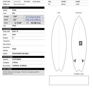 早いもの勝ち！！！超レア　レッドティントパフ光沢仕上げ！！★新品未使用★CHRISTENSON Fish クリステンソン　フィッシュ 5'6★の画像