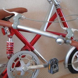 ダンロップ　レトロ　ビンデージ　折りたたみ 自転車 赤が　街中でCooL!　の画像