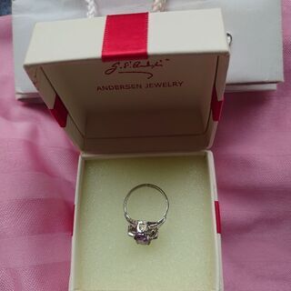 可愛いアメジストシルバーリング💍の画像