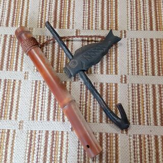 K. 古道具 自在鉤 アンティークオブジェ 昭和レトロ　/DJ-0352-1FOの画像