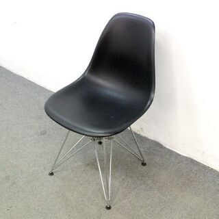 Eams イームズ サイドシェルチェア DSR ブラック クロームベース Vitra 椅子 中古家具 店頭引取歓迎 R3787)