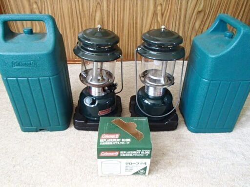 Coleman コールマン ガソリンランタン 286　2個セット　ジャンク　予備ガラスグローブ付