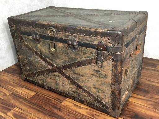 ⭕⭕⭕PR1/32 宝箱 アンティーク 大型 トランク 船舶 ヴィンテージ