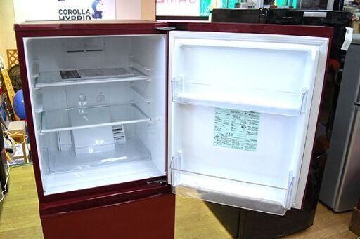 冷蔵庫 157L 2017年製 2ドア AQUA AQR-16F レッド 100Lクラス アクア 赤 説明書付き キッチン家電 札幌市 清田区 平岡