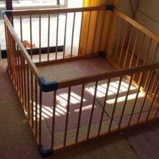 ベビーサークル 木製 スクエア