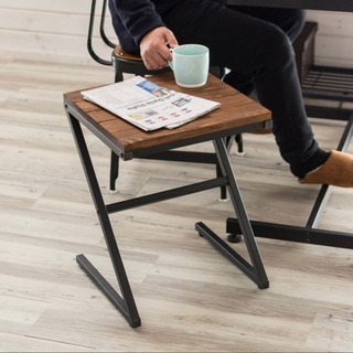 【早い者勝ち】サイドテーブル ソファテーブル 木製 ローテーブル アイアンの画像