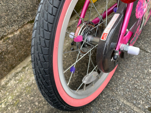 【子供車】ミニーマウス　16インチ　ミラー付ベル　ほぼ新品❗️若林自転車　膳所店　SALE❗️