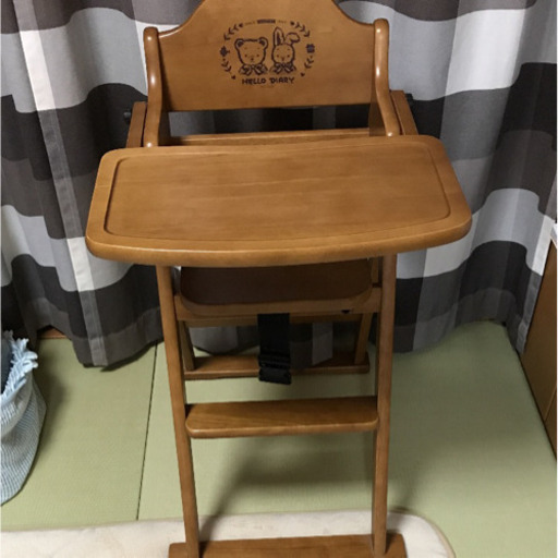 ハイチェア　子供用椅子　天然木　ベビーチェア
