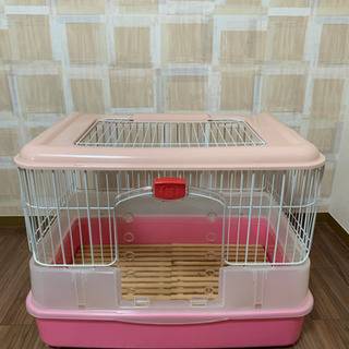 うさぎ小屋　ケージ　ピンク