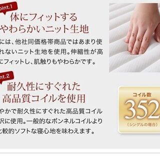 あんしん決済・分割払い可　9月20日再入荷　未使用訳あり　ボンネルコイルマットレス　セミシングル　シングル　セミダブル　ダブル　クイーン　キング　ホワイト　ブラック　⑥の画像