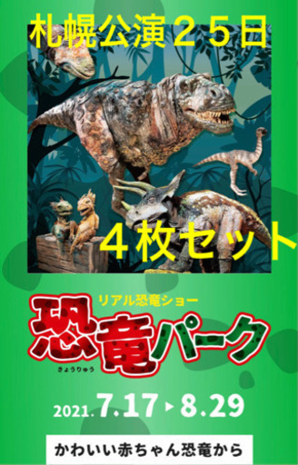 リアル恐竜ショー 恐竜パーク  札幌チケット４枚