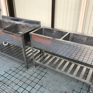 ※終了※ステンレス　流し台　業務用　どちらも一つ¥10,000-...