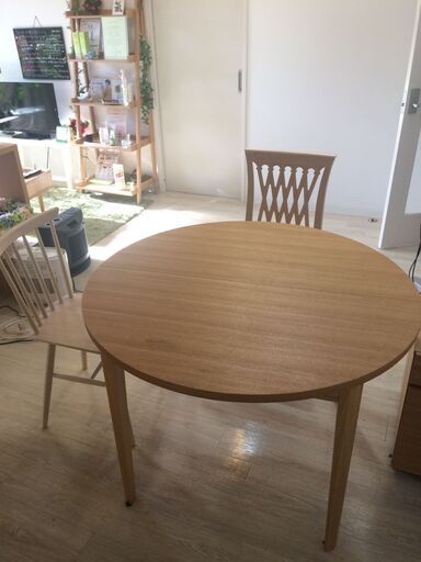 ダイニングテーブル【大きさ2段階式】+椅子2脚★フランフランFrancfranc★