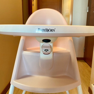 ベビービョルン ハイチェア  希少色 薄ピンク✖️ホワイト BABY BJORN 説明書付きの画像