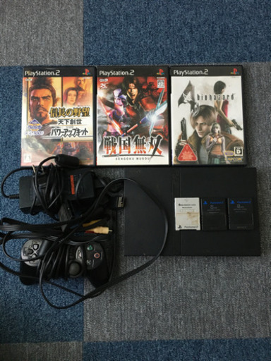 ★PS2本体、ソフト3本、メモリーカード3枚