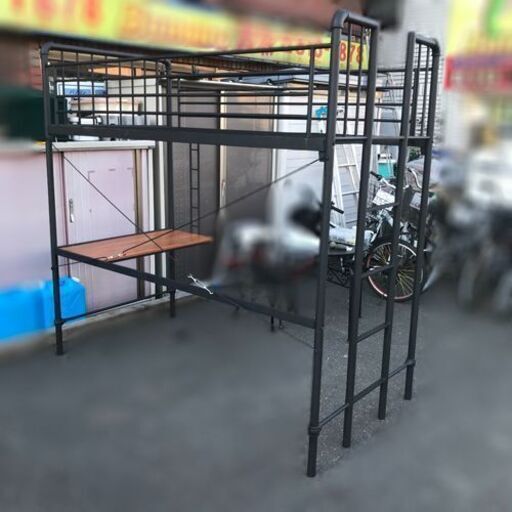 ロフトベッド【自社配送は札幌市内限定】 ハイベッド スチールフレーム パイプベッドフレーム メタルフレーム ノーブランド