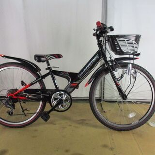 ブリヂストン EXジュニア ブラック 6段変速 中古自転車 B385【24インチ 】