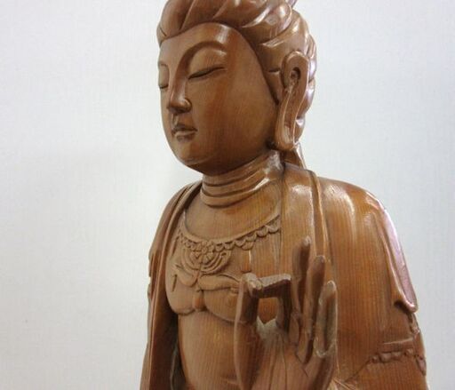 木彫り 観音像 特大 高さ91.5cm 仏像 美術 芸術品 木造 民芸 札幌 厚別店