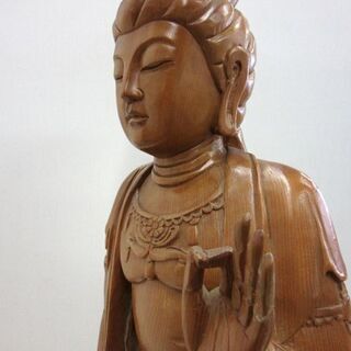 木彫り 観音像 特大 高さ91.5cm 仏像 美術 芸術品 木造 民芸 札幌 厚別店の画像