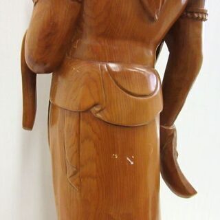 木彫り 観音像 特大 高さ91.5cm 仏像 美術 芸術品 木造 民芸 札幌 厚別店の画像