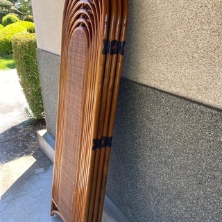 ラタン  4連　スクリーン　 パーテーション　ラタン 藤　の画像