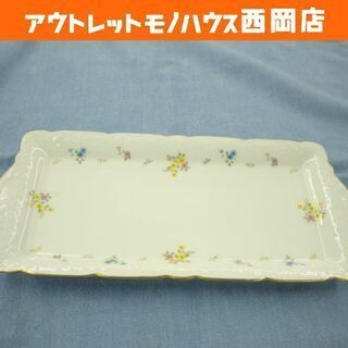 ノリタケ サンドイッチプレート 長皿 花柄 白 長さ33cm 札...