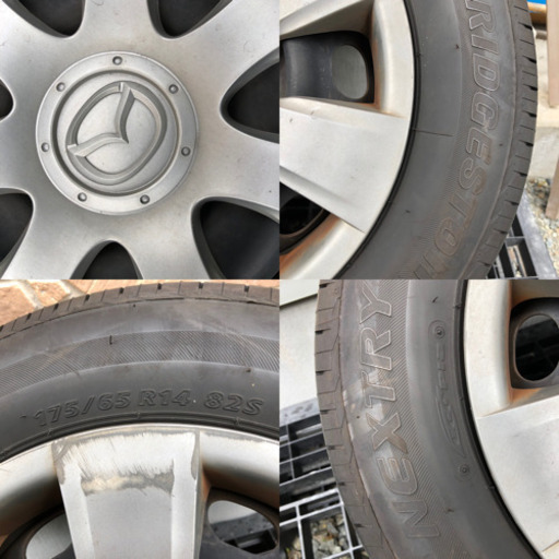 デミオ純正 ホイールセット 175/65R14 ブリヂストン 夏タイヤ バリ山